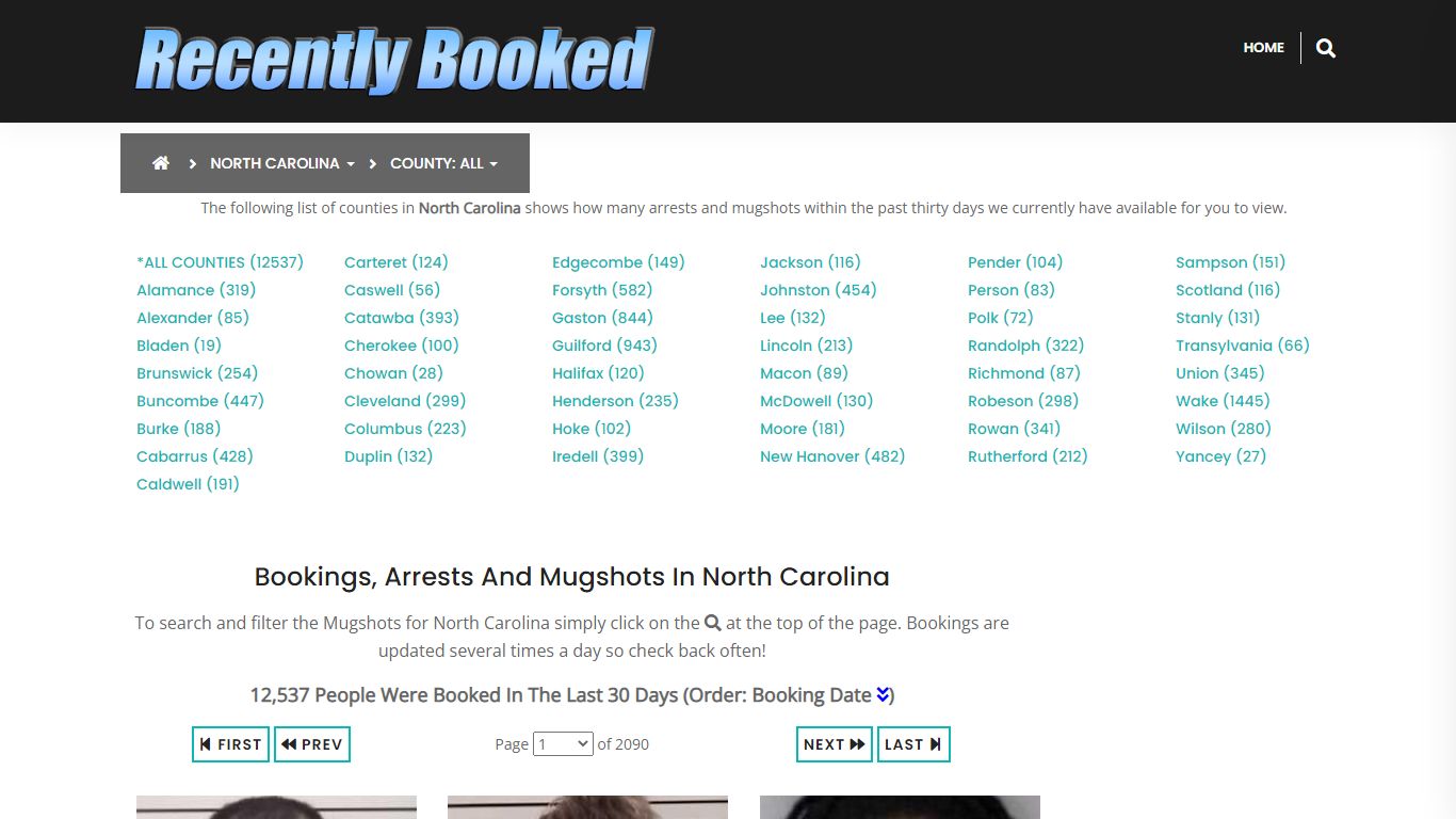 Bookings, Arrests and Mugshots in New Hanover County, North Carolina